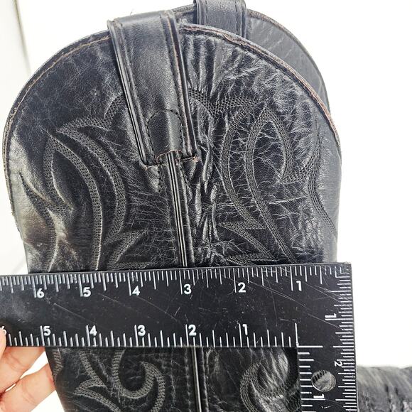 Vintage Laredo Black 13" Python Snakeskin Cowboy Western Boot Mens 8 EE W 10 N - Picture 10 of 14